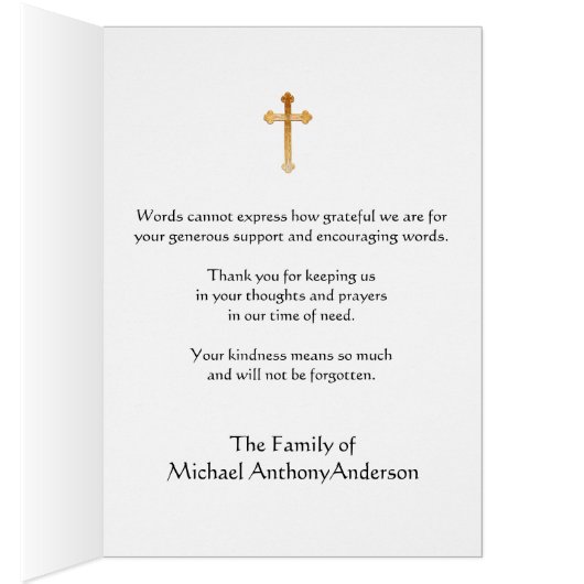 Baby Boy Angel Dank je condoleances (Binnen (Rechts))