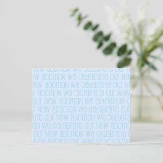 Baby Boy Announcement Briefkaart (Staand voorkant)