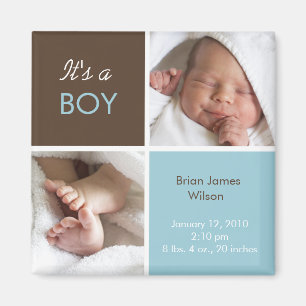 Baby Boy Announcement magneet