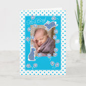 Baby Boy Announounding Fotokaart Cute Bunny Rabbit Aankondiging (Voorkant)