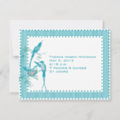 Baby Boy Aqua  Vogels Afbeelding Aankondiging (Achterkant)