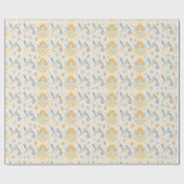 Baby Boy Arrival Angel Stork aankondiging Cadeaupapier (Vlak)