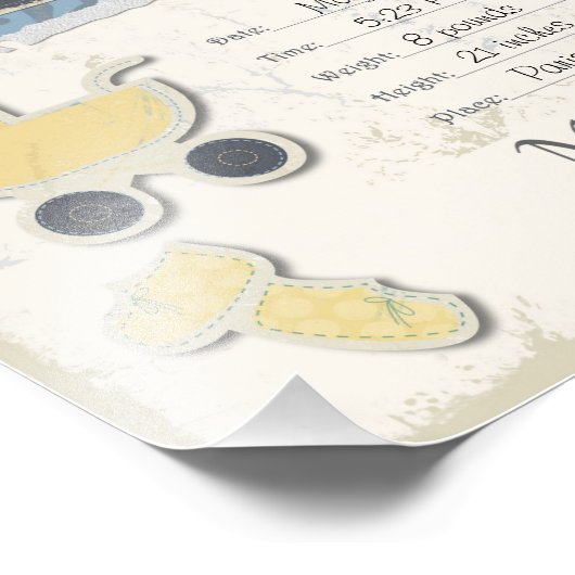 Baby Boy Arrival scrapbook Titel Pagina Foto Afdruk (Hoek)