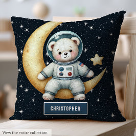 Baby Boy Astronaut Kussen Met Gepersonaliseerde Te