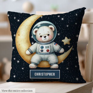 Baby Boy Astronaut Kussen Met Gepersonaliseerde Te