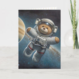 Baby Boy Astronaut Teddy Bear Kaart