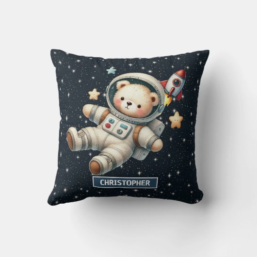 Baby Boy Astronaut Teddy Bear Kussen Kwekerij Acce (Achterkant)