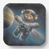 Baby Boy Astronaut Teddy Bear Papieren Bordje (Voorkant)