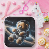Baby Boy Astronaut Teddy Bear Papieren Bordje (Feest)