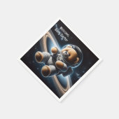 Baby Boy Astronaut Teddy Bear Servet (Hoek)