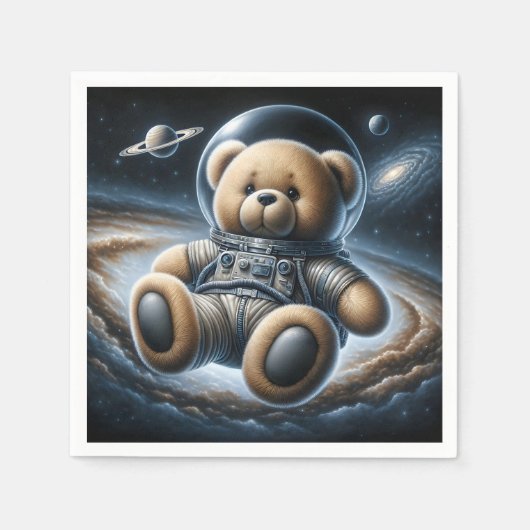 Baby Boy Astronaut Teddy Bear Servet (Voorkant)