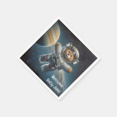 Baby Boy Astronaut Teddy Bear Servet (Hoek)