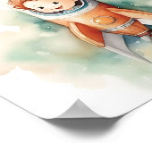 Baby Boy Astronaut Waterverf Poster (Hoek)
