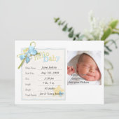 Baby Boy Baby Announcement Newborn Aankondiging (Staand voorkant)