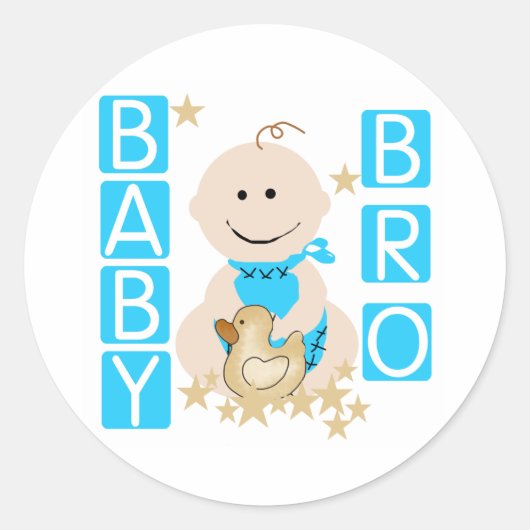 Baby Boy Baby Bro Ronde Sticker (Voorkant)