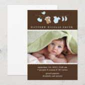 Baby Boy Baby Clothesline Birth Announements Aankondiging (Voorkant / Achterkant)