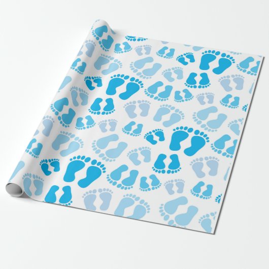 Baby boy baby feet cadeaupapier (Uitgerold)