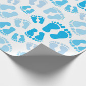 Baby boy baby feet cadeaupapier (Hoek)