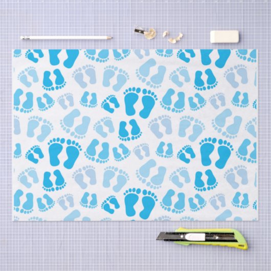 Baby boy baby feet tissuepapier (Craft)