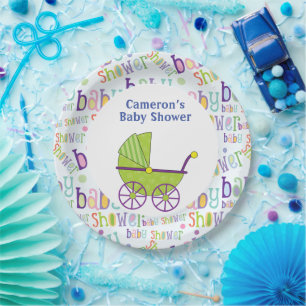 Baby Boy Baby shower 9-inch Bord