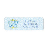 Baby Boy, Baby shower Adresetiketten Etiket (Voorkant)