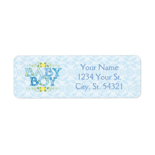 Baby Boy, Baby shower Adresetiketten Etiket