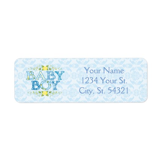 Baby Boy, Baby shower Adresetiketten Etiket (Voorkant)