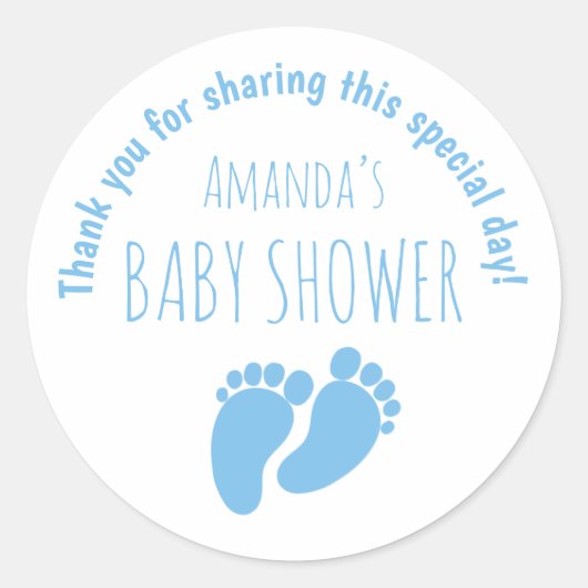 Baby Boy Baby shower Blauw Ronde Sticker (Voorkant)