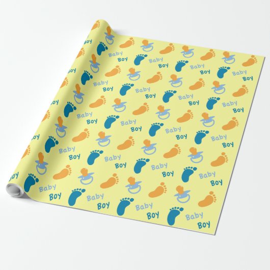 Baby Boy - Baby shower Cadeaupapier (Uitgerold)