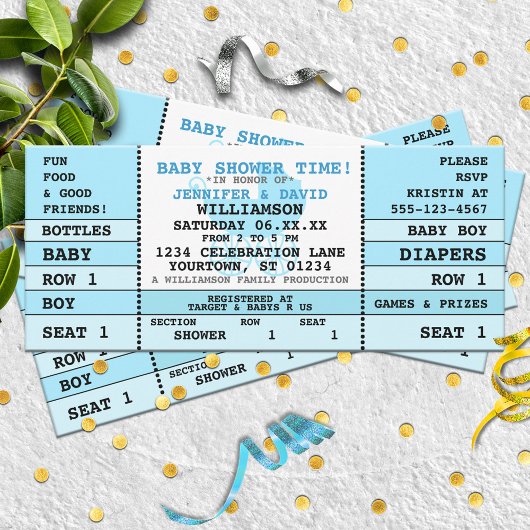Baby Boy Baby shower Concert Ticket Uitnodiging