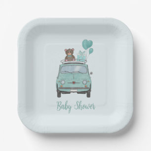 Baby Boy Baby shower Fiat 500 Papieren Bordje