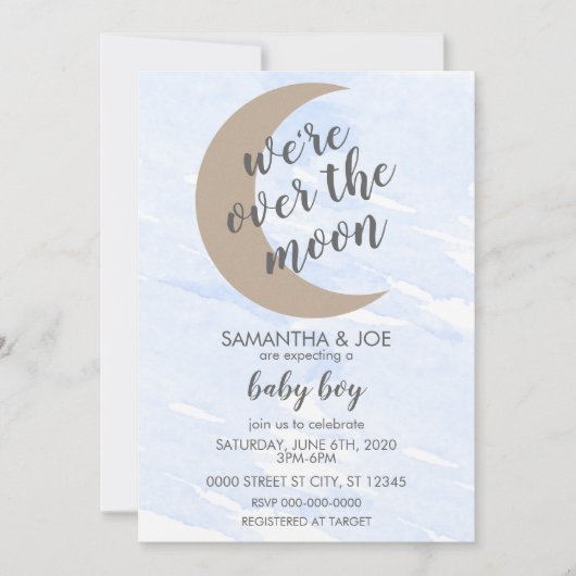 BABY BOY BABY SHOWER INVITATION KAART (Voorkant)