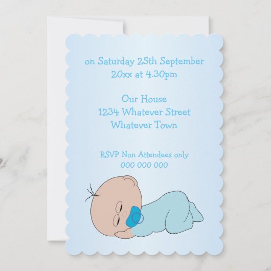 Baby Boy Baby shower Kaart (Achterkant)