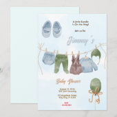 Baby Boy Baby shower Kaart (Voorkant / Achterkant)
