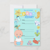 Baby boy baby shower kaart (Voorkant)