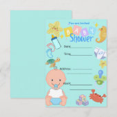 Baby boy baby shower kaart (Voorkant / Achterkant)