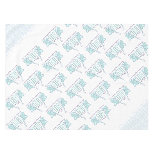 Baby boy baby shower olifant tafelkleed (Voorkant (Horizontaal))