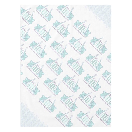 Baby boy baby shower olifant tafelkleed (Voorkant)