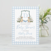 Baby Boy Baby shower Preppy Dog Southern Gingham Kaart (Staand voorkant)