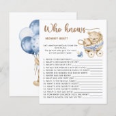 Baby Boy baby shower raden hoeveel teddyberen (Voorkant / Achterkant)