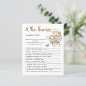 Baby Boy baby shower raden hoeveel teddyberen (Staand voorkant)