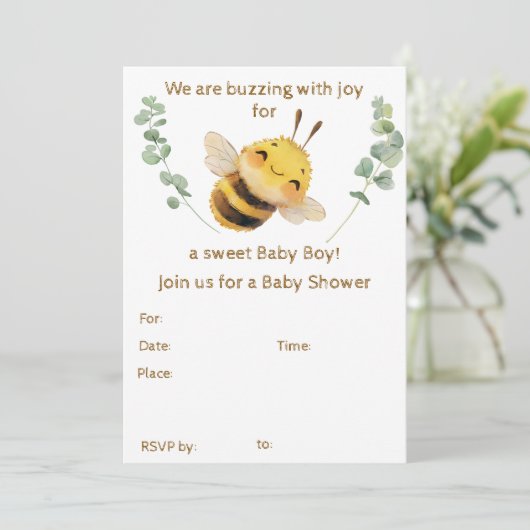Baby Boy Baby shower uitnodiging (Staand voorkant)