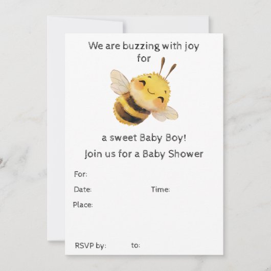 Baby Boy Baby shower uitnodiging (Voorkant)