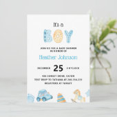 Baby Boy Baby shower Uitnodiging (Staand voorkant)