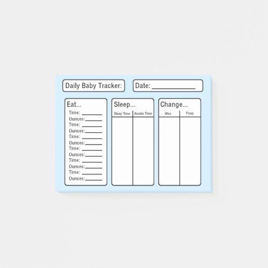 Baby Boy - Baby Tracker Post-it Nota's Post-it® Notes (Voorkant)