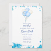 Baby Boy Balloon Baby shower Kaart (Voorkant)