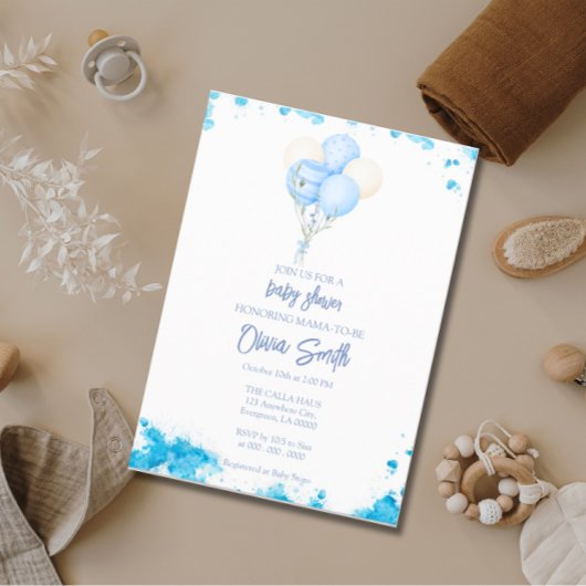 Baby Boy Balloon Baby shower Kaart