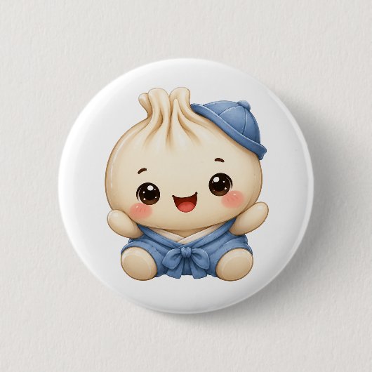Baby boy bao knoop ronde button 5,7 cm (Voorkant)