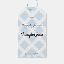 Baby Boy Baptism blauw Dank je Cadeaulabel
