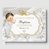 Baby Boy Baptism Christening Gold Cross Gastenboek (Voorkant)